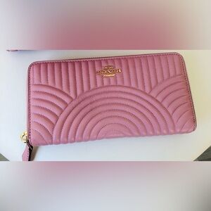 Coach Pink Quilted Leather Wallet.